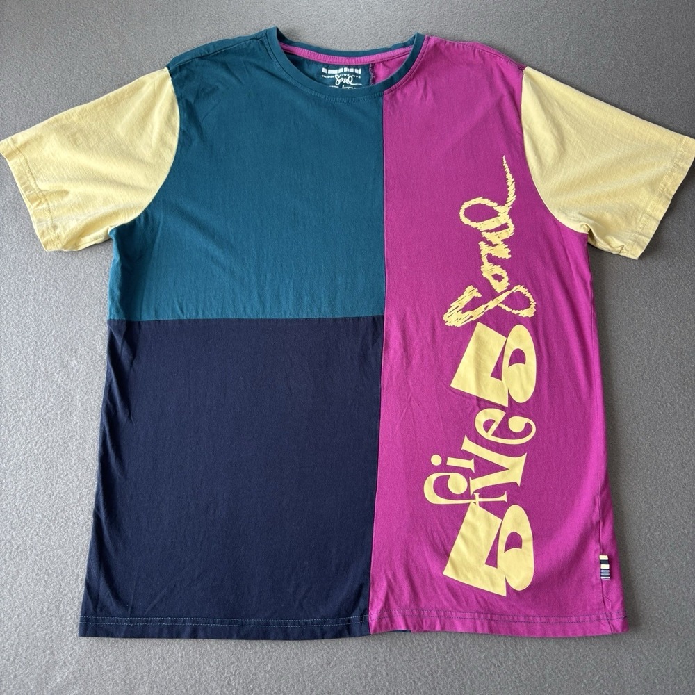 Triple Five Soul T Shirt Mens XXL Colorblock Graphic Streetwear Y2K Colorful Tee